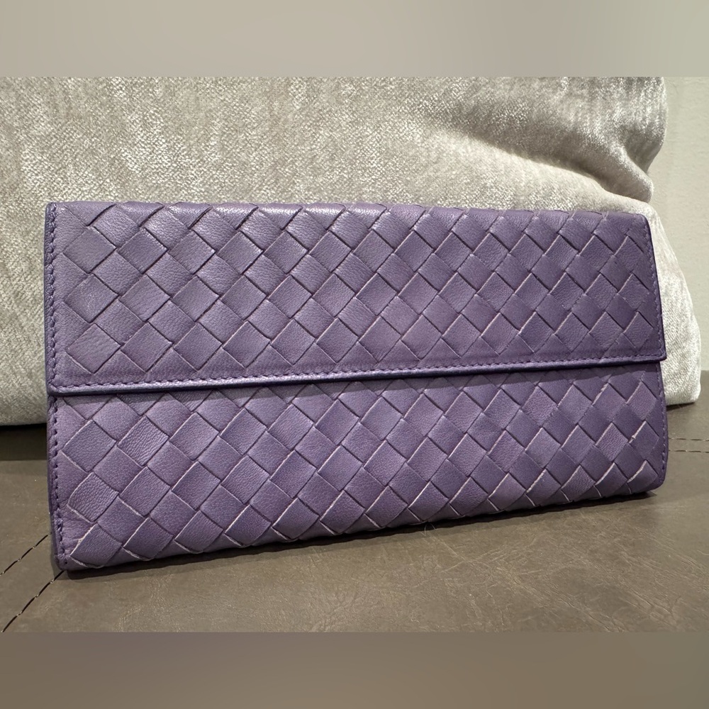 Bottega Veneta Purple Woven Leather wallet